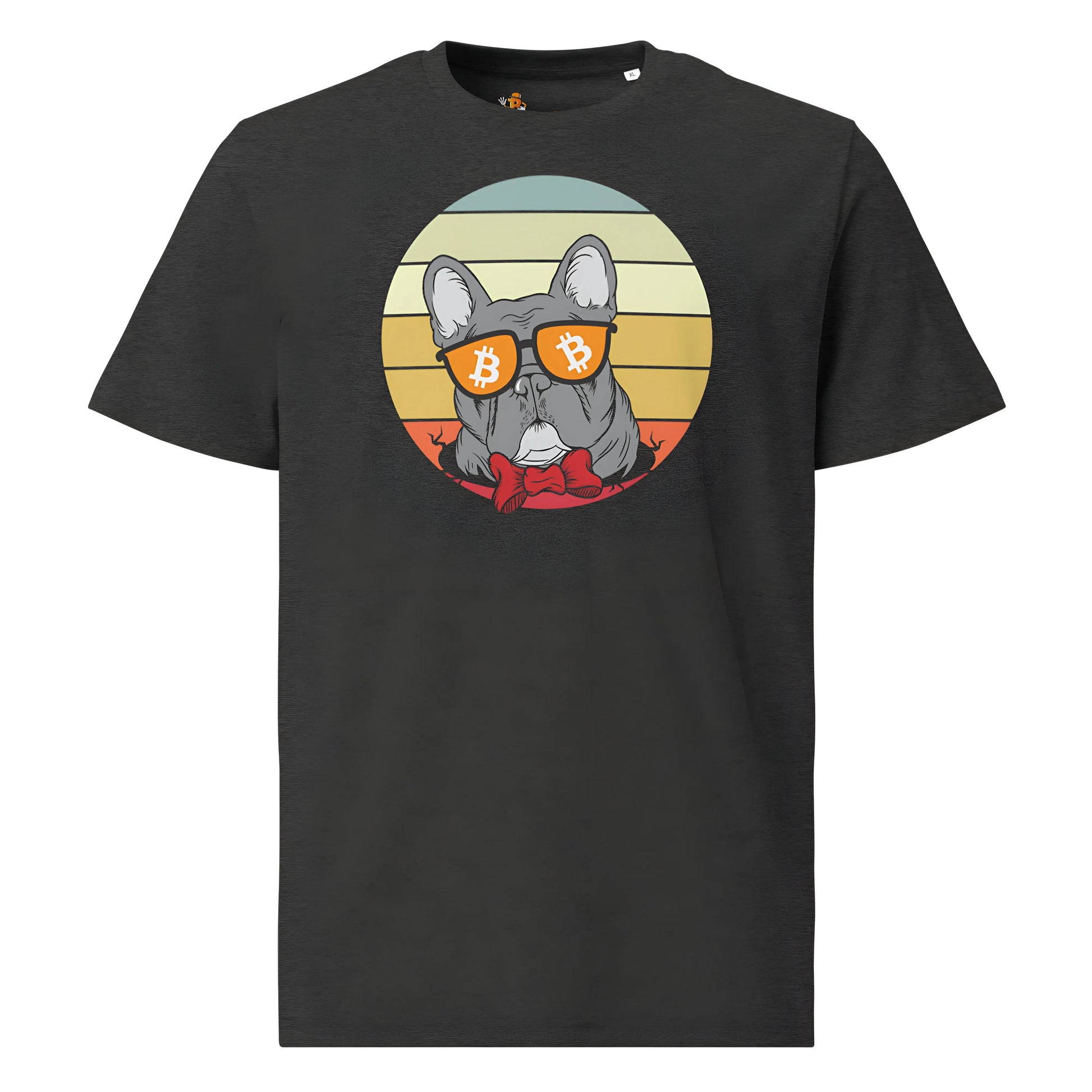 bitcoin t-shirt - vintage dog lovers - front view - grey