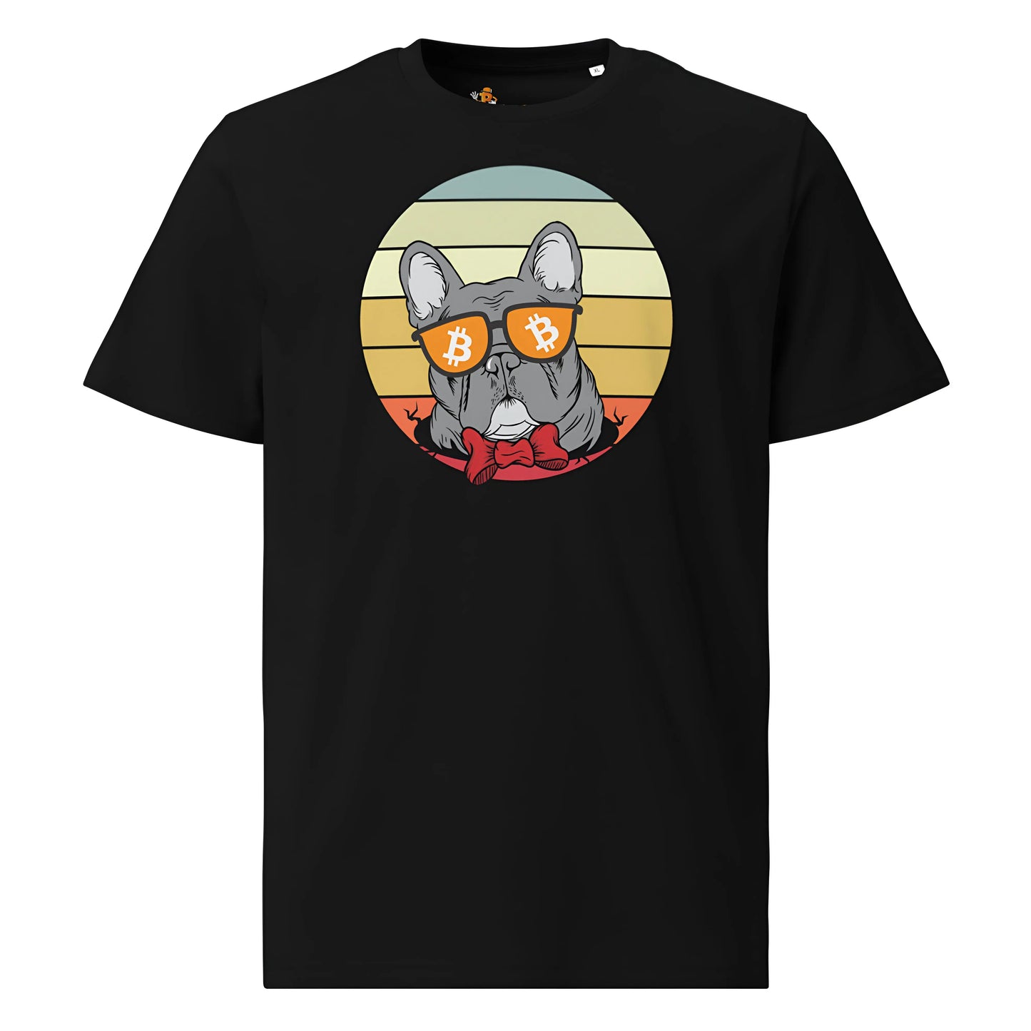 bitcoin t-shirt - vintage dog lovers - front view - black