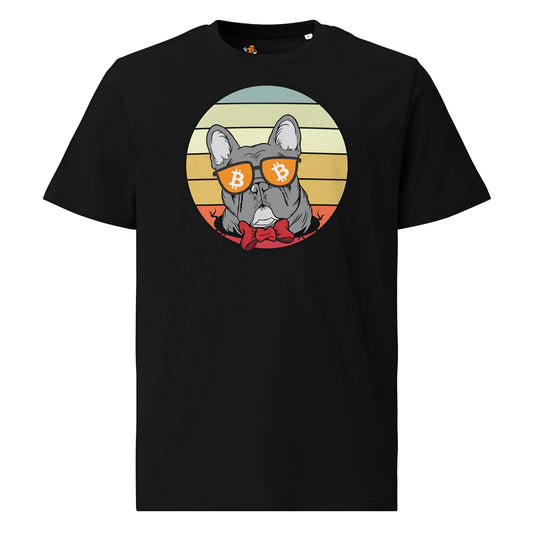 bitcoin t-shirt - vintage dog lovers - front view - black