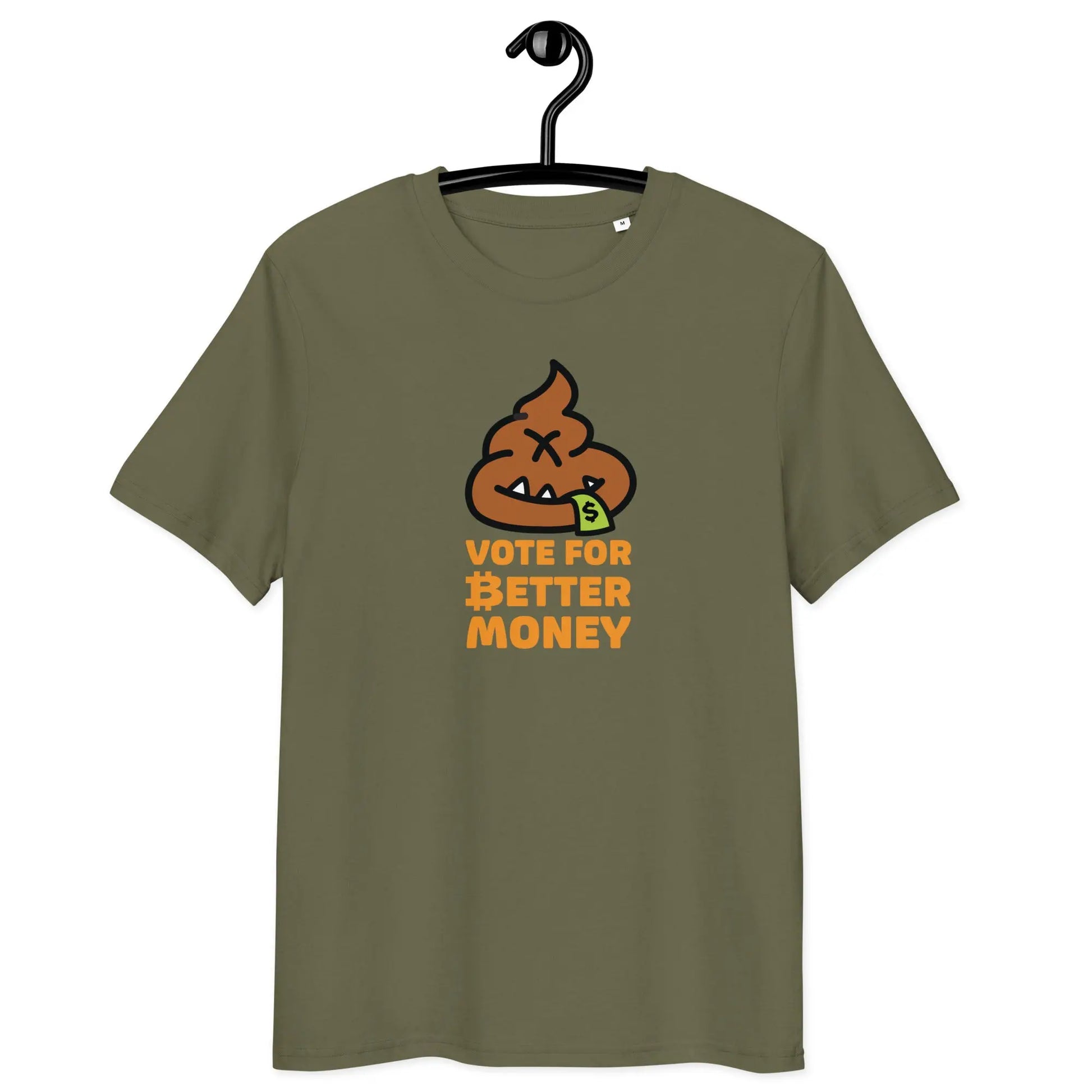 Bitcoin T-Shirt – Vote For Better Money (USD Edition) - on hanger