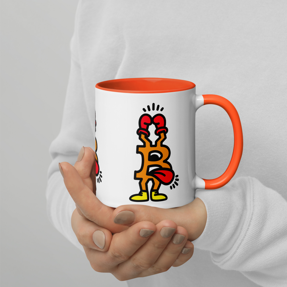 Bitcoin Mug - B - Boxer - By BitPopArt - Colored Store of Value