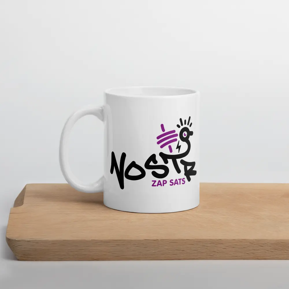 Nostr - Zap SATS - Nostr Mug - By BitPopArt Store of Value