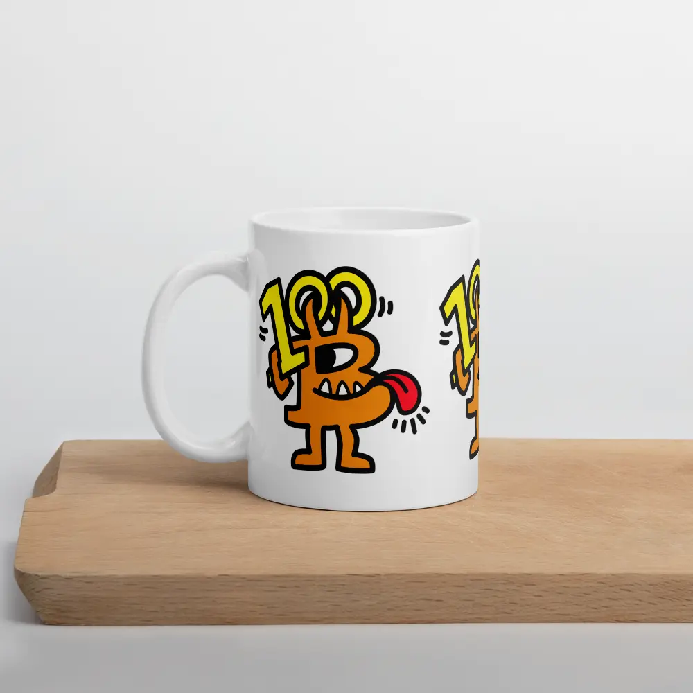Bitcoin 100K Celebration - Bitcoin Mug - By BitPopArt Store of Value