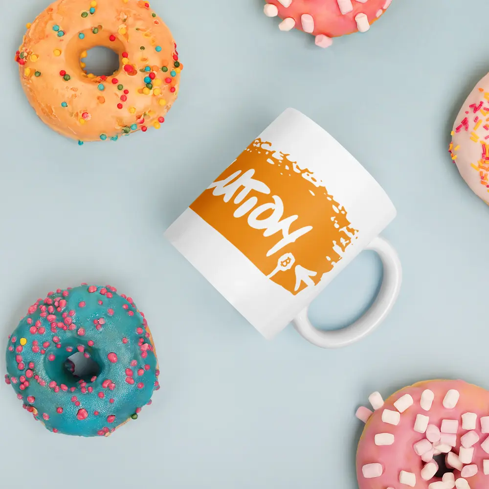 Revolution - Bitcoin Mug - By BitPopArt - Orange Store of Value