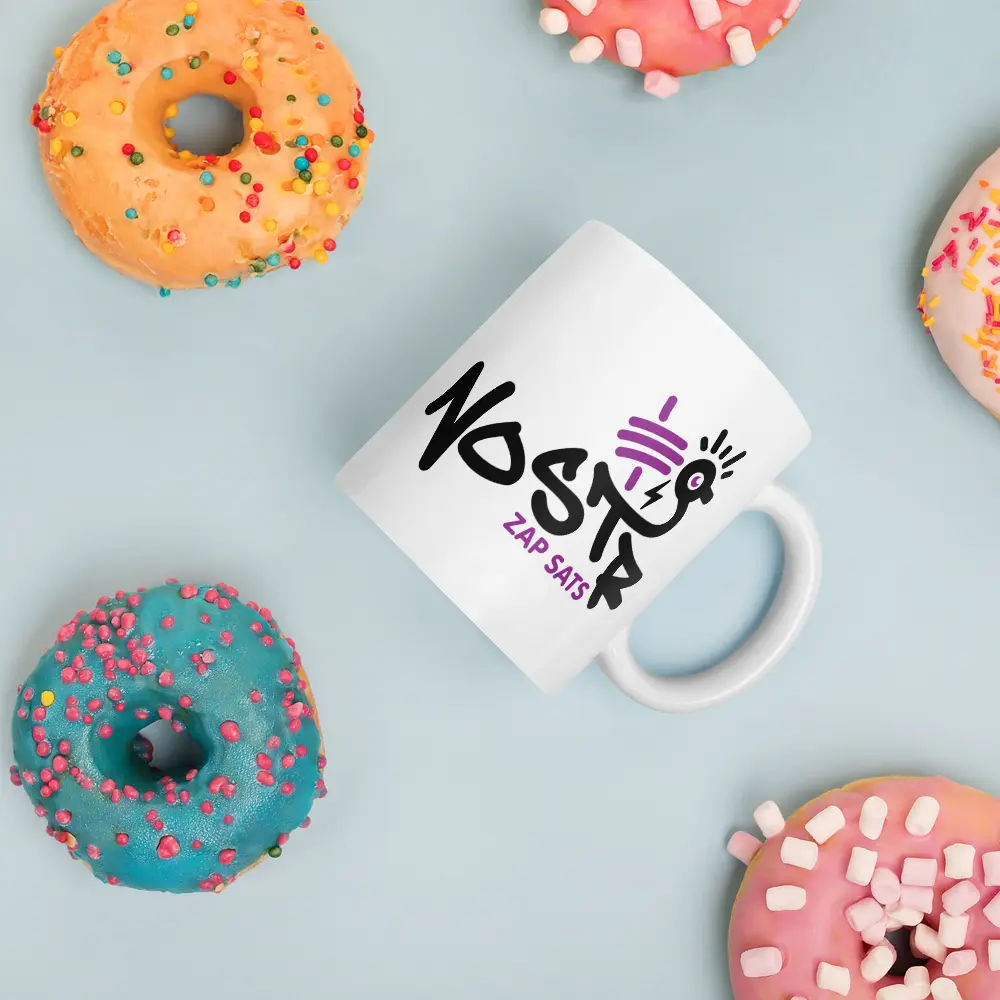 Nostr - Zap SATS - Nostr Mug - By BitPopArt Store of Value