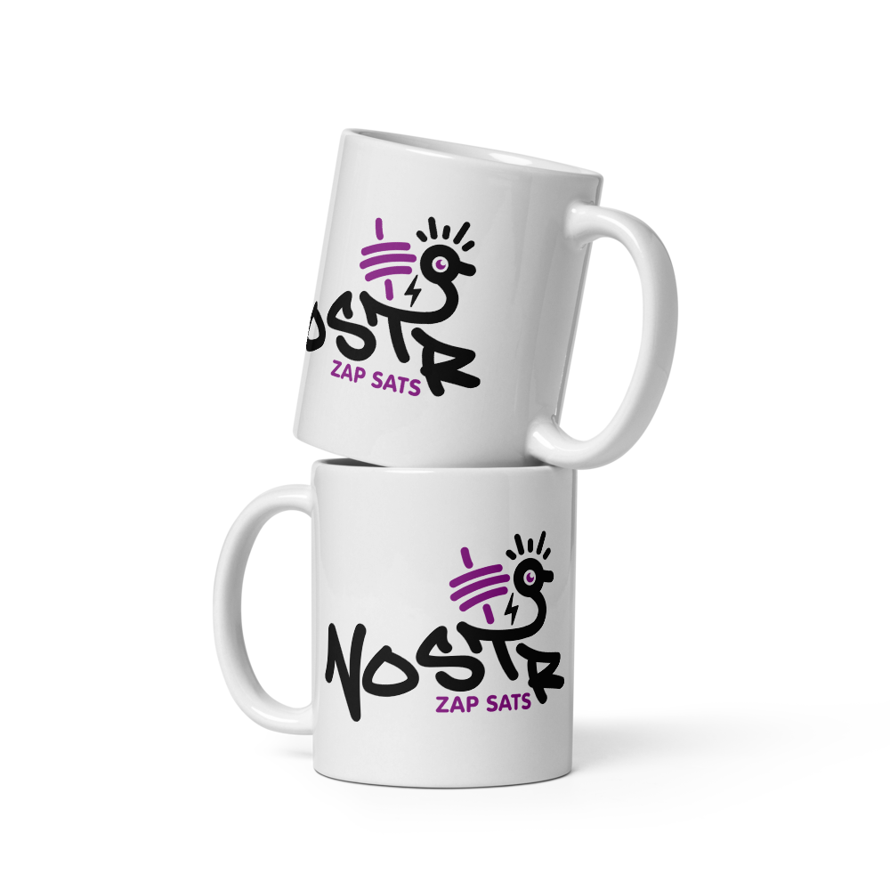 Nostr - Zap SATS - Nostr Mug - By BitPopArt Store of Value