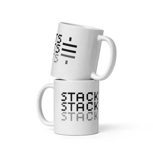 Stack SATS - Bitcoin Mug - Black - By BitPopArt Store of Value