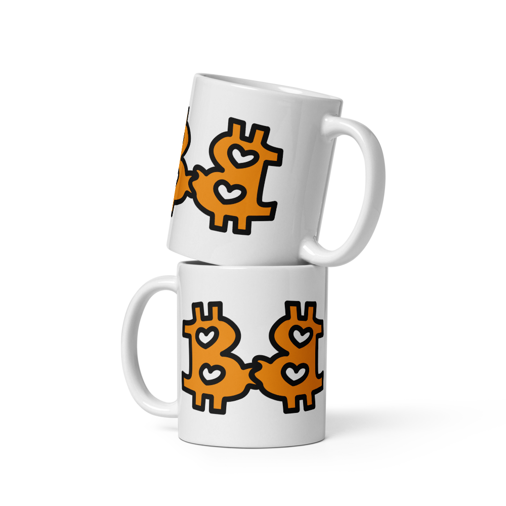 B - In Love - Bitcoin Mug - By BitPopArt Store of Value