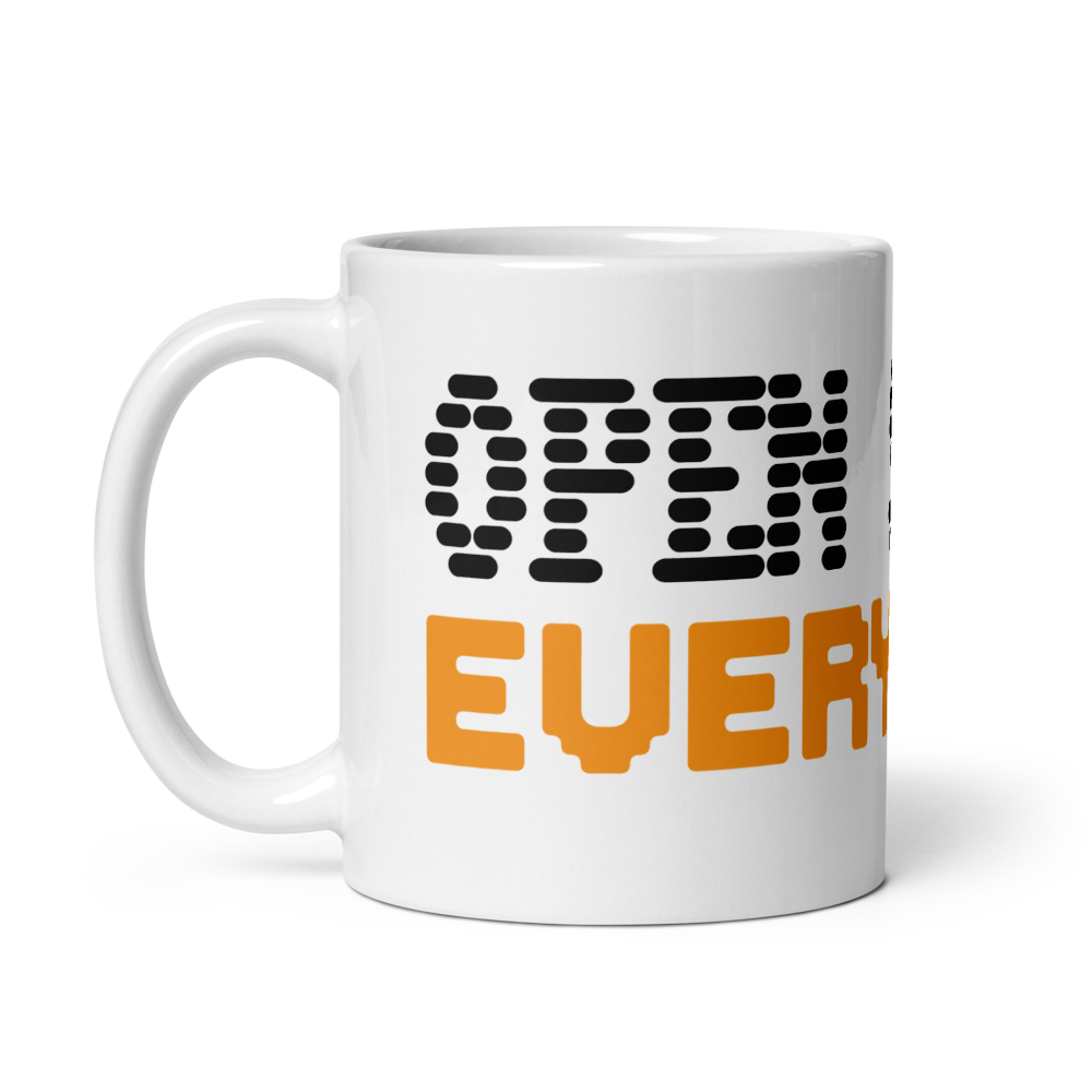 Open Source Everything - Bitcoin Mug - By BitPopArt Store of Value