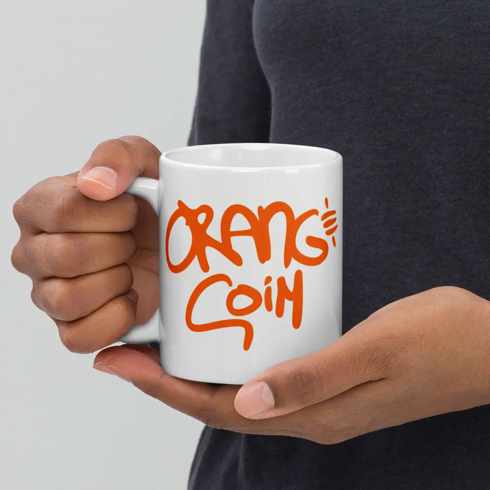 Orange Coin - Bitcoin Mug - By BitPopArt Store of Value