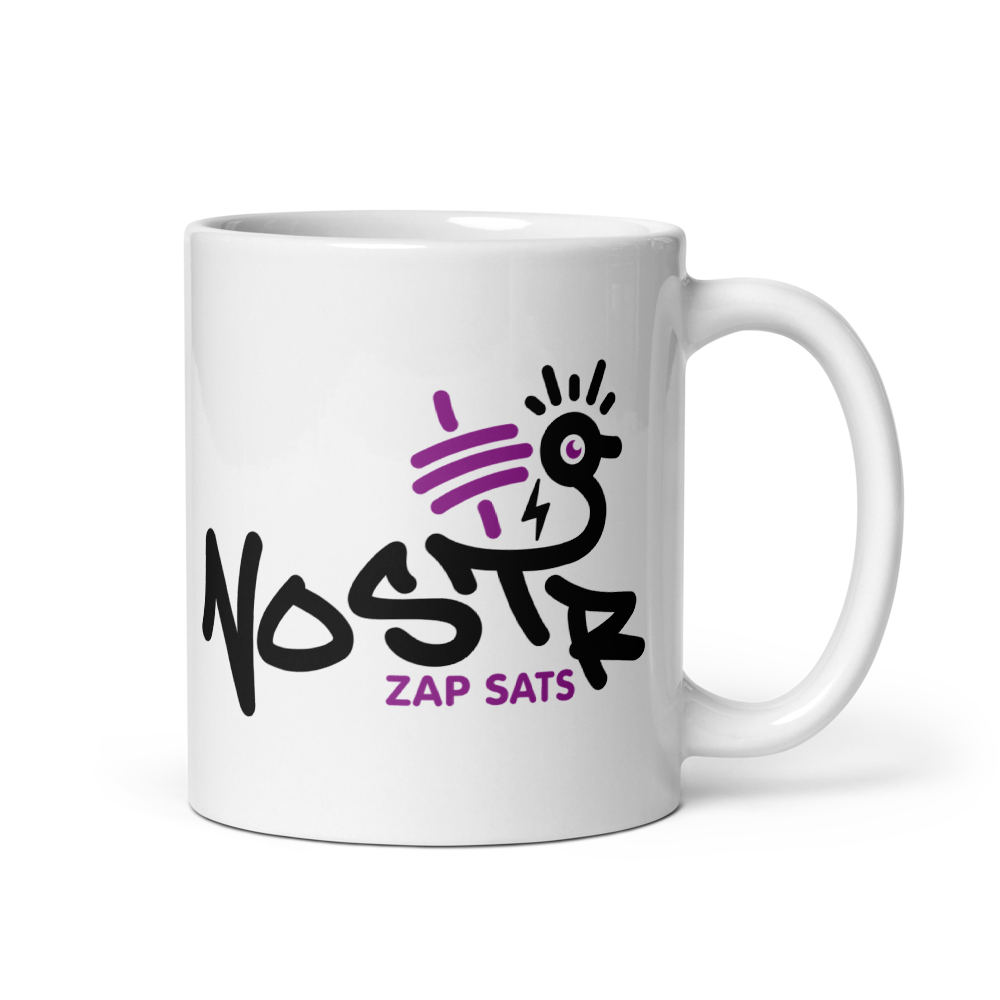 Nostr - Zap SATS - Nostr Mug - By BitPopArt Store of Value
