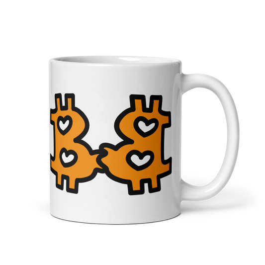 B - In Love - Bitcoin Mug - By BitPopArt Store of Value