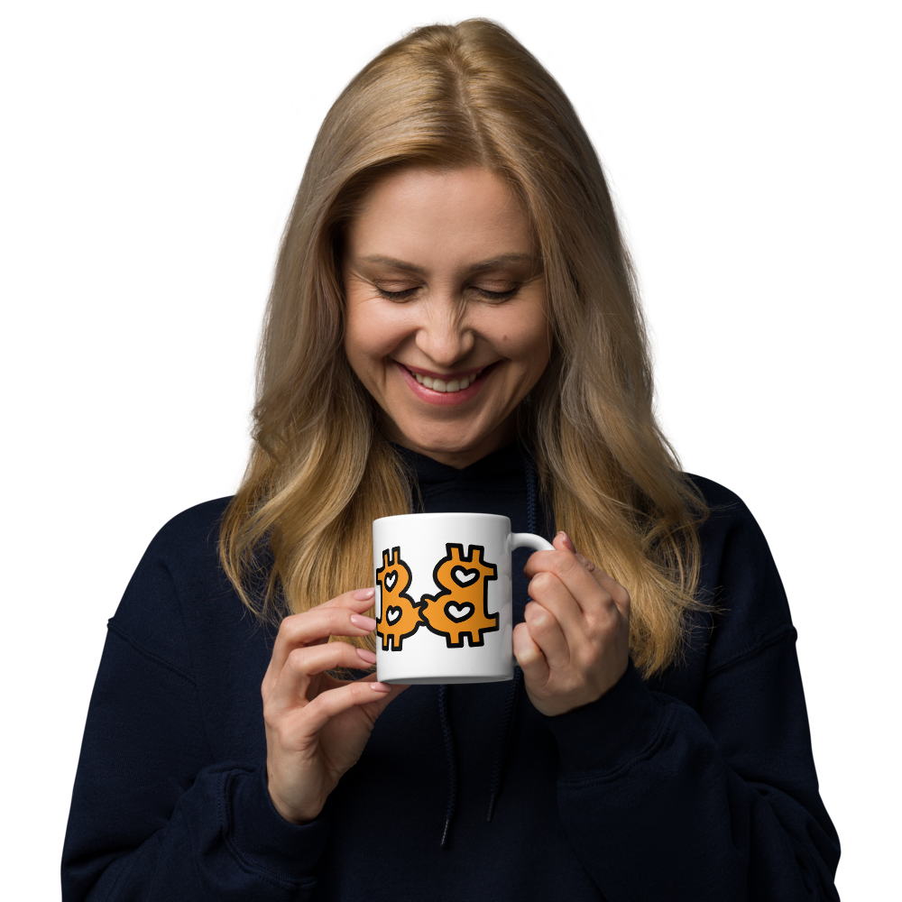 B - In Love - Bitcoin Mug - By BitPopArt Store of Value