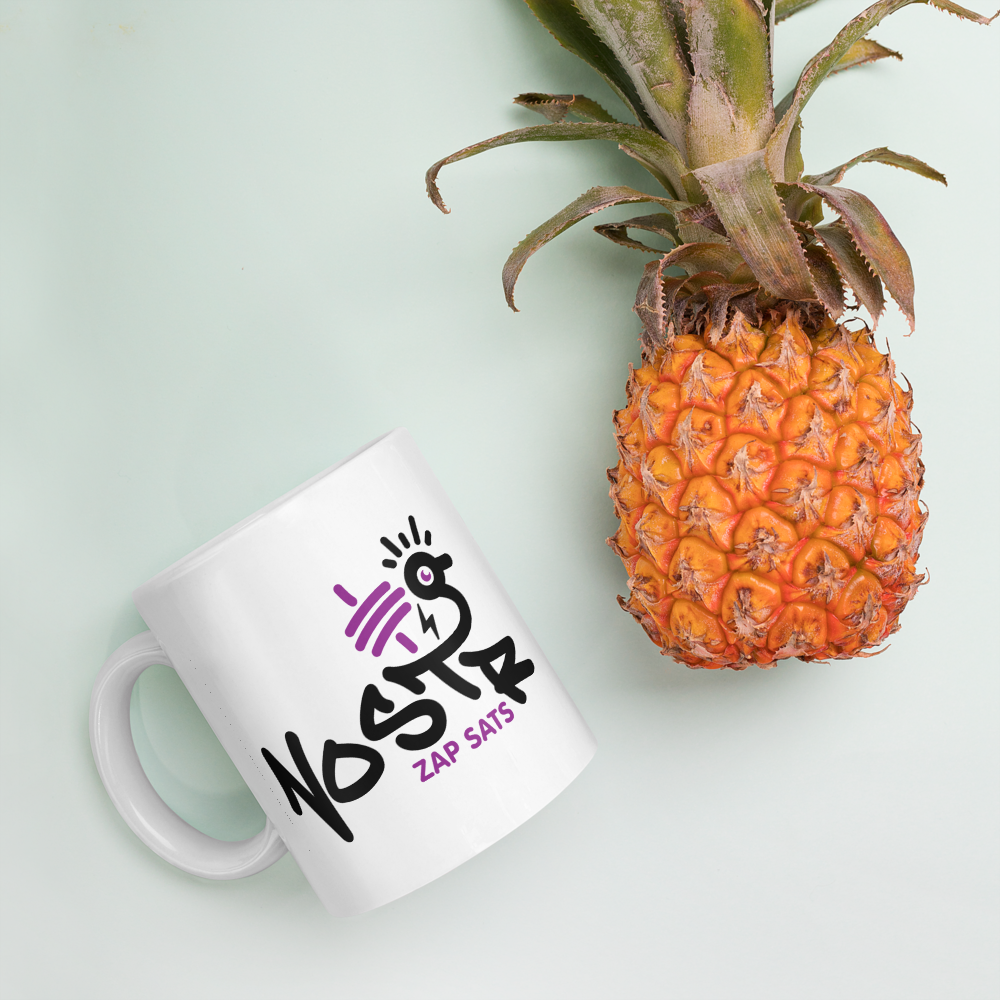 Nostr - Zap SATS - Nostr Mug - By BitPopArt Store of Value