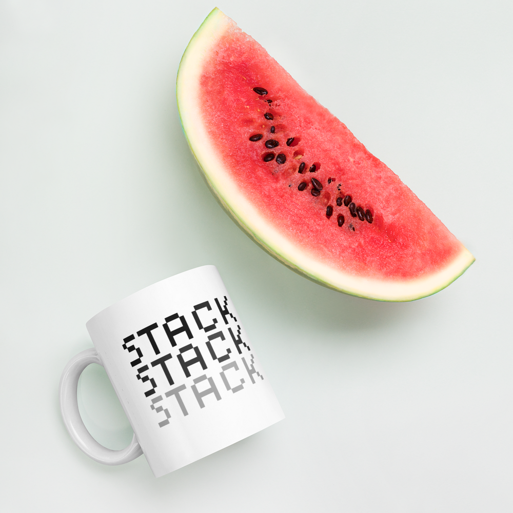 Stack SATS - Bitcoin Mug - Black - By BitPopArt Store of Value