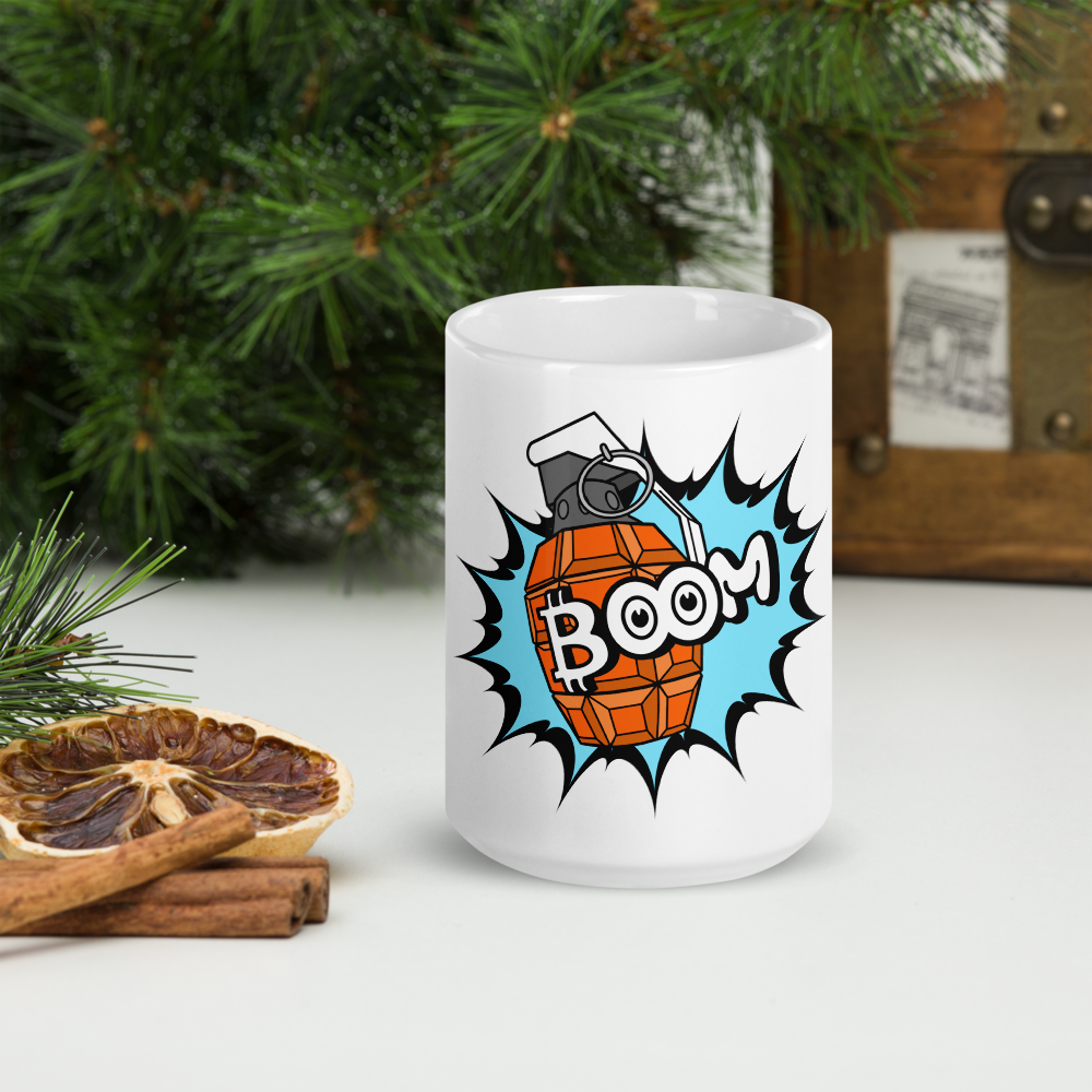 Boom - Bitcoin Mug - By BitPopArt Store of Value