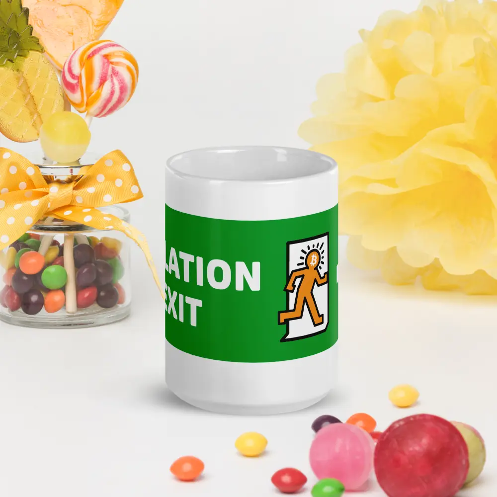 Exit Inflation - Bitcoin Mug - By BitPopArt Store of Value