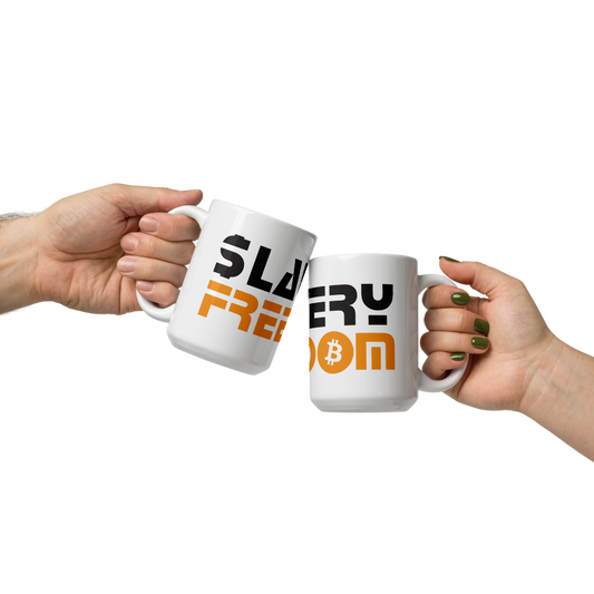 Slavery - Freedom - Bitcoin Mug - By BitPopArt Store of Value