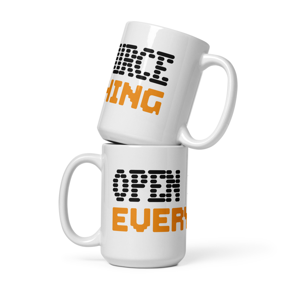 Open Source Everything - Bitcoin Mug - By BitPopArt Store of Value