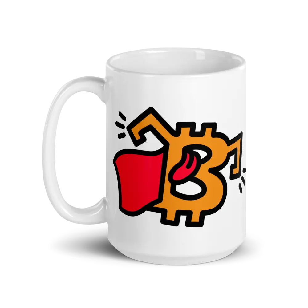 B - Superman - Bitcoin Mug - By BitPopArt Store of Value