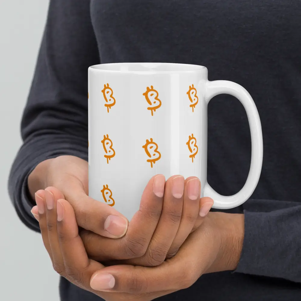 Painted Style Bitcoin - Bitcoin Mug - By BitPopArt Store of Value