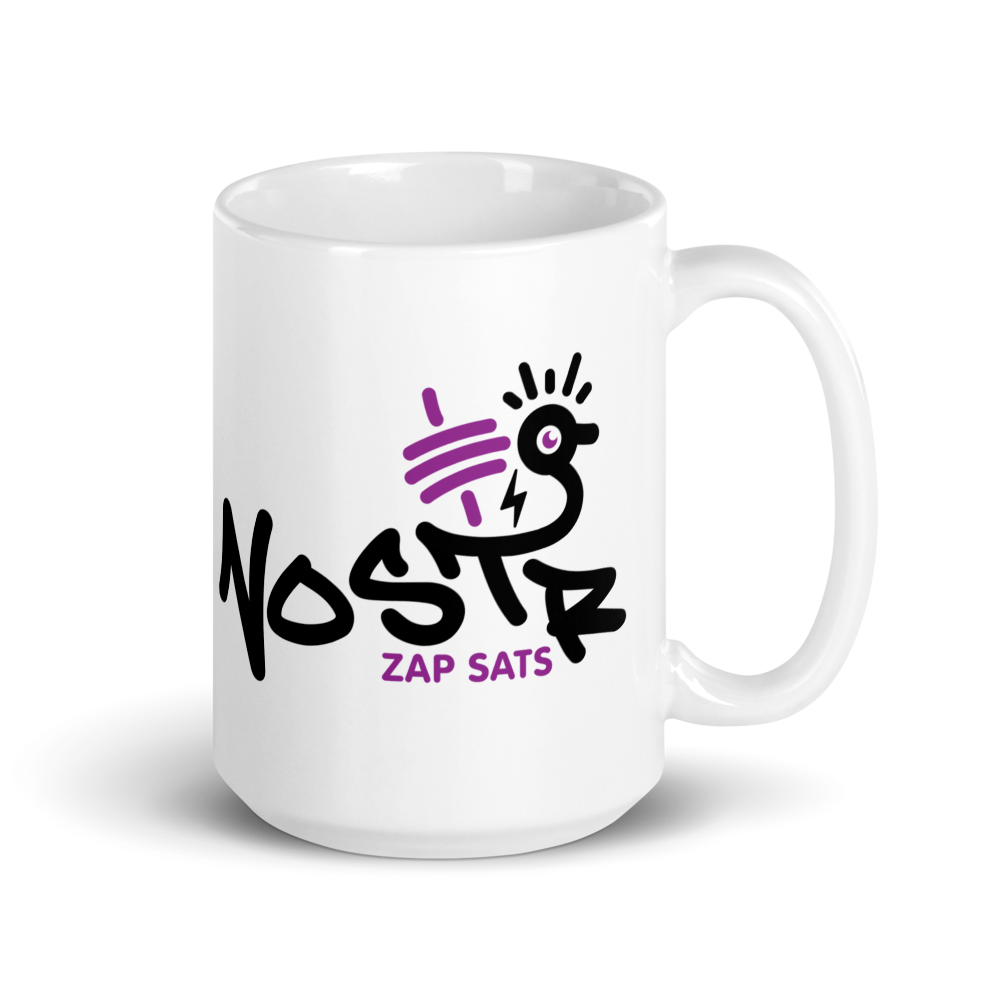 Nostr - Zap SATS - Nostr Mug - By BitPopArt Store of Value