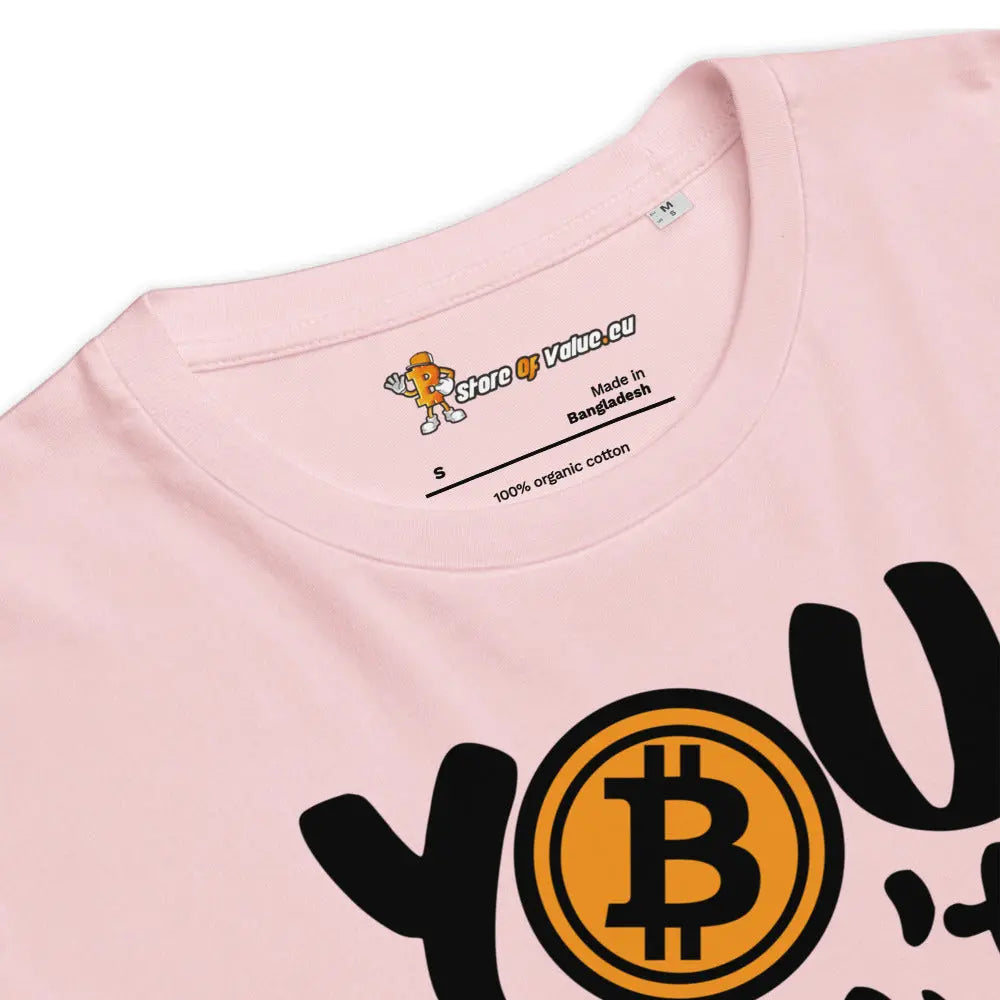 Bitcoin T-Shirt – You Can’t Print Me -design close-up - pink