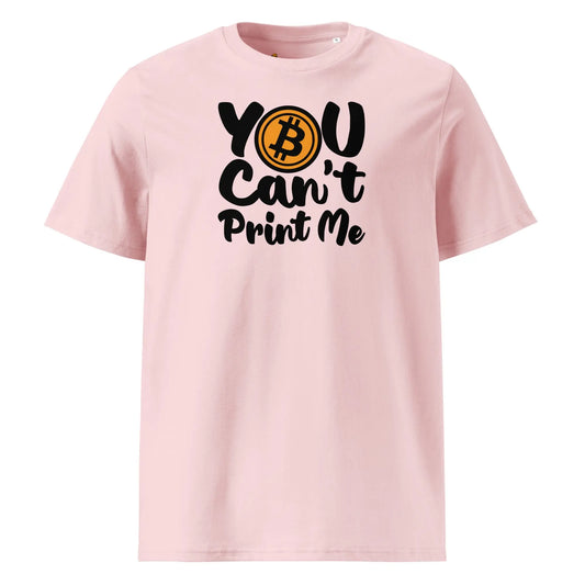 Bitcoin T-Shirt – You Can’t Print Me - front view - pink