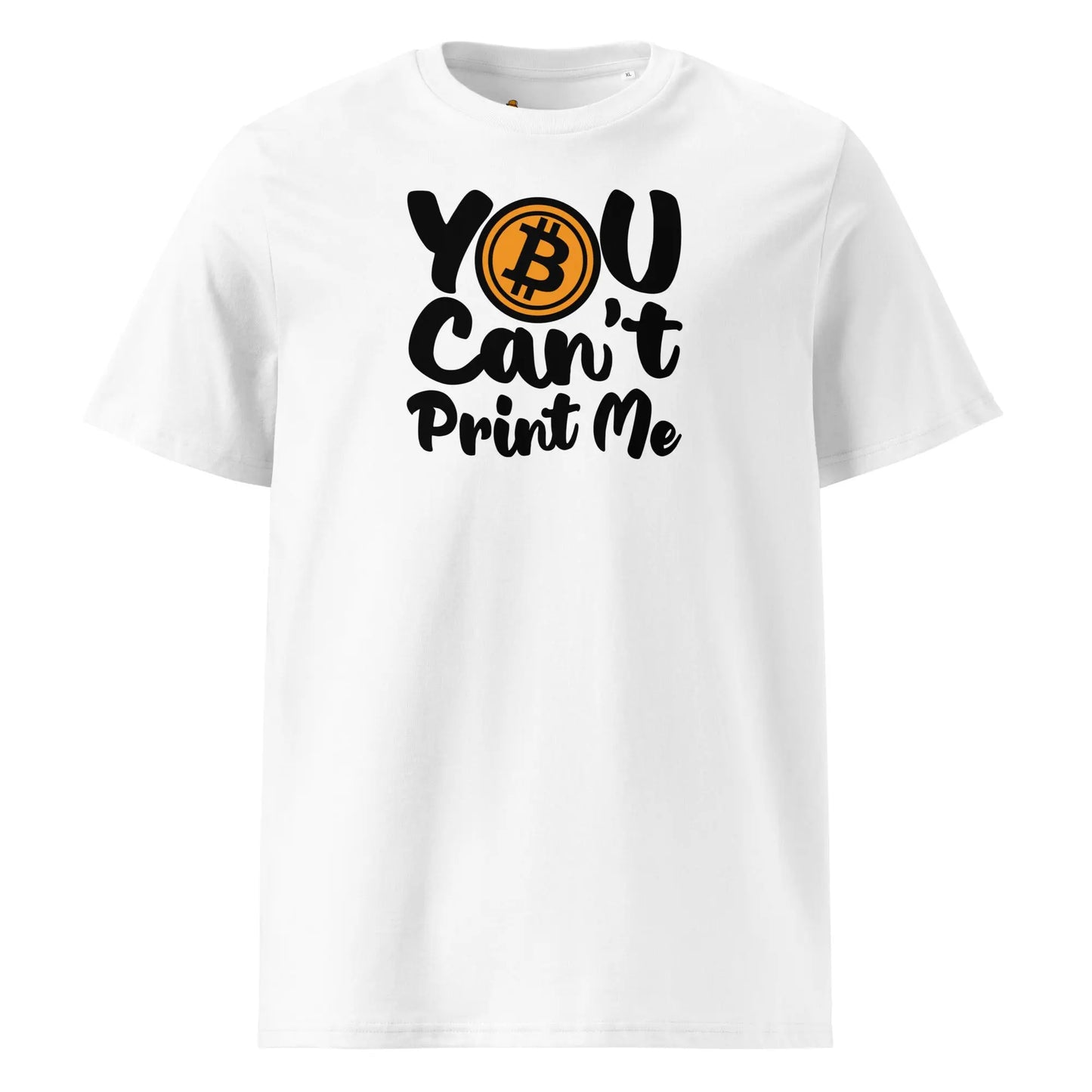 Bitcoin T-Shirt – You Can’t Print Me - front view — white